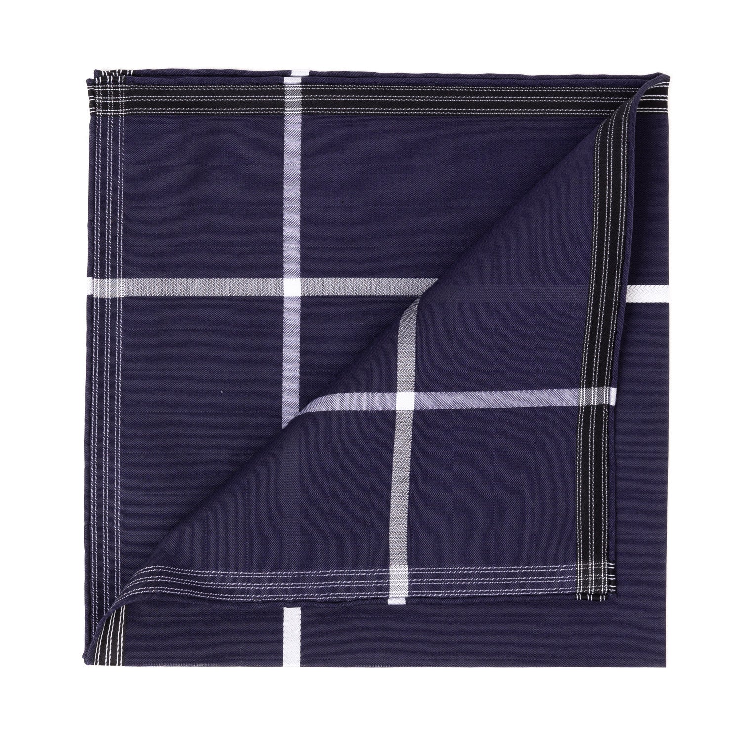 Blue Patterned Handkerchief "Socotra" made of fine Cotton - hand-rolled